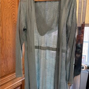 NorthStyle Light Sage Open-Knit Cardigan